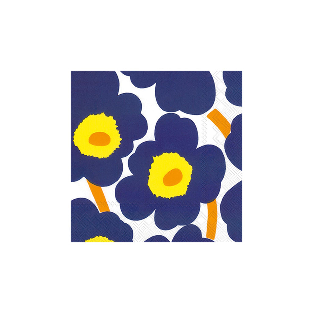 Marimekko Unikko Dark Blue Beverage Napkins