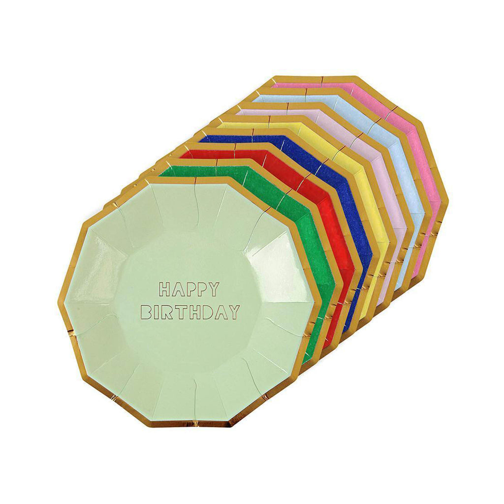 Happy Birthday Small Plates Set of 8