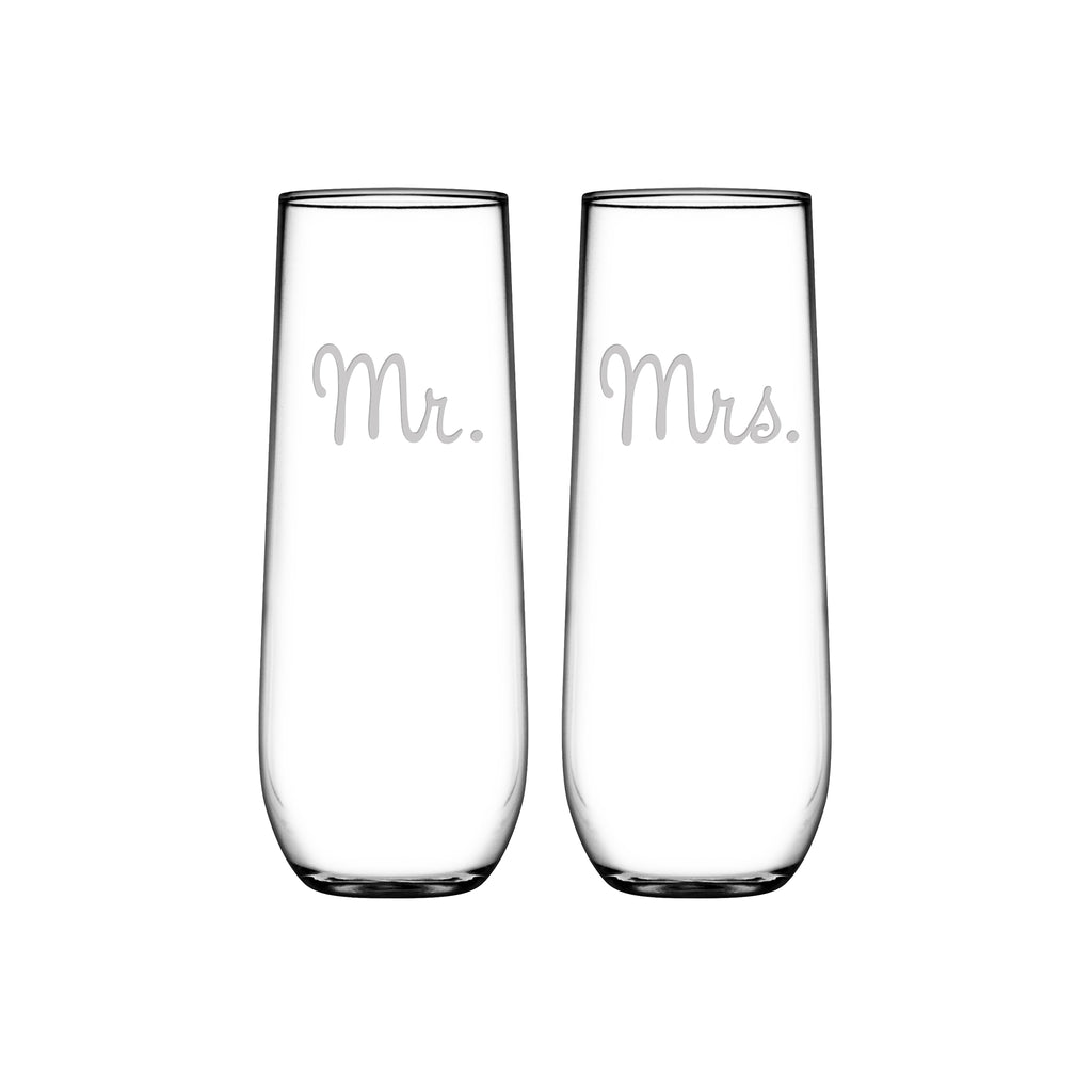 Mr. & Mrs. Stemless Flute Set