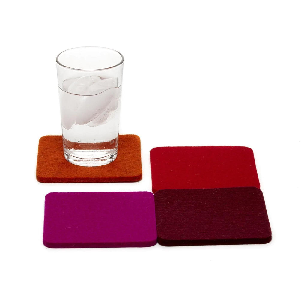 Bierfilzl Wool Felt Coaster Set of 4 - Bordeaux Mix