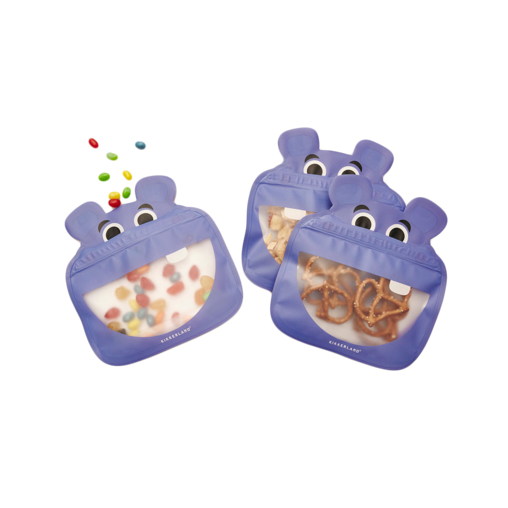 Animal Zipper Bag - Hippo - in use