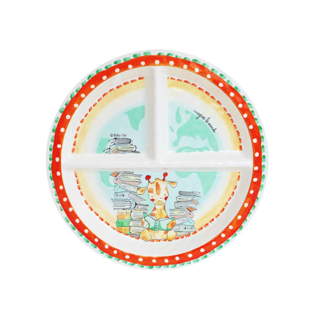 Textured Divided Plate- Imagine the World