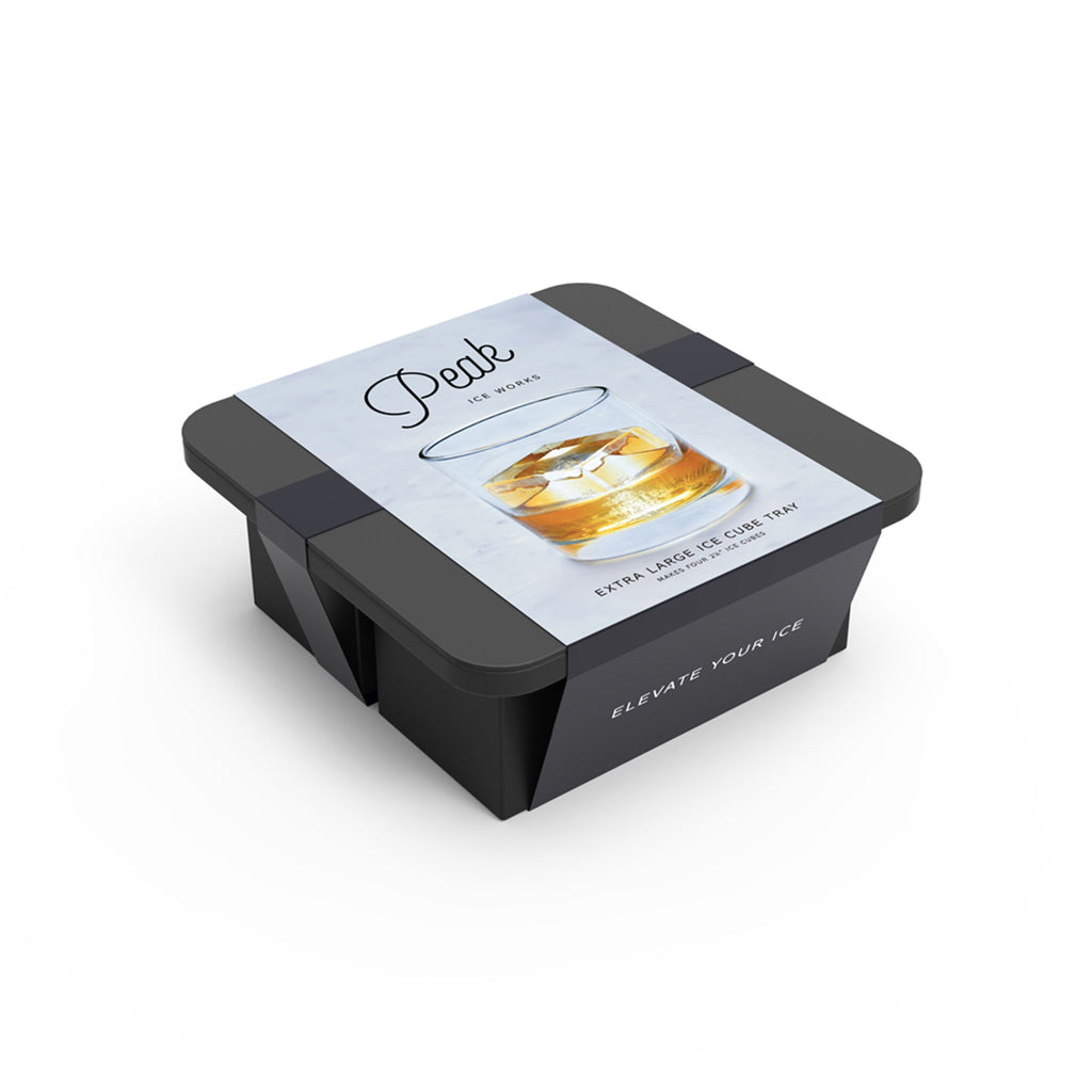 Peak Ice Works Silicone Ice Tray - King Cubes - Charcoal