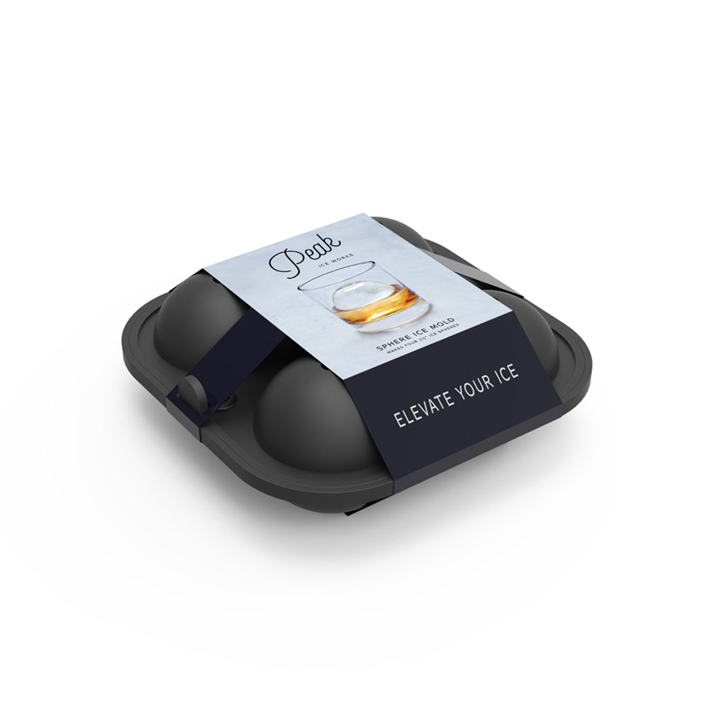 Peak Ice Works Silicone Ice Tray - Spheres - Charcoal