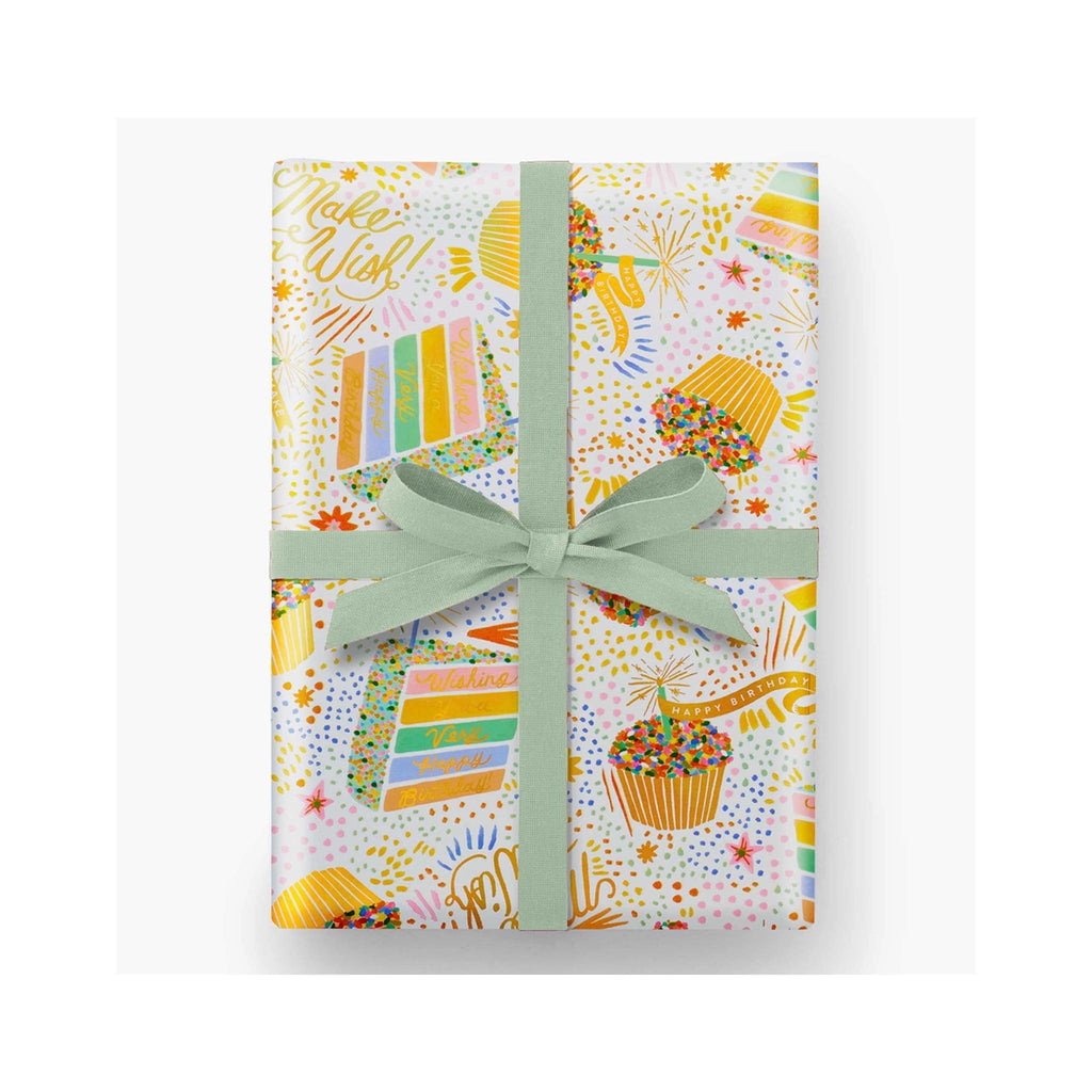 Birthday Cake Wrapping Paper Roll - detail