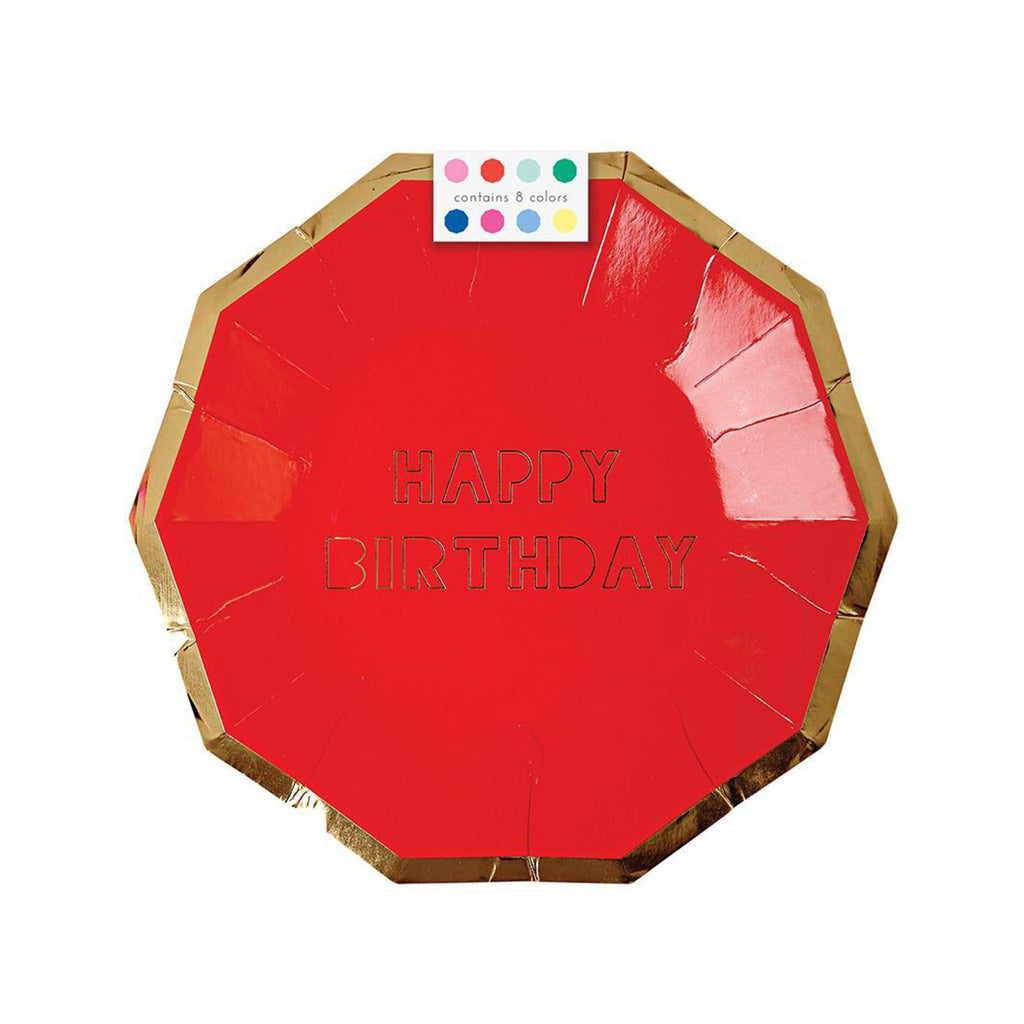 Happy Birthday Small Plates Set of 8 - packaged