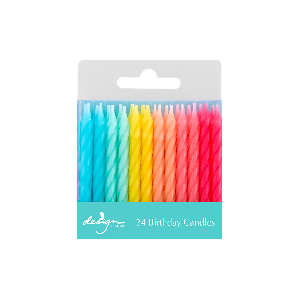 Soft Rainbow Twist Birthday Candles