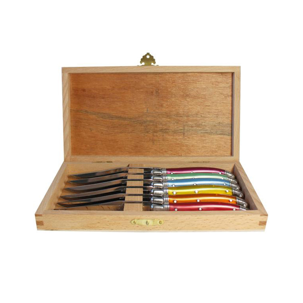 Laguiole Steak Knives Set of 6 - Rainbow