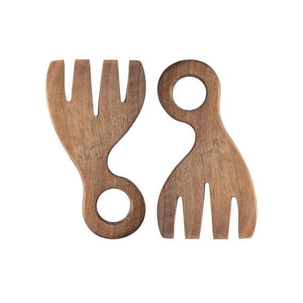 Acacia Salad Hands Set