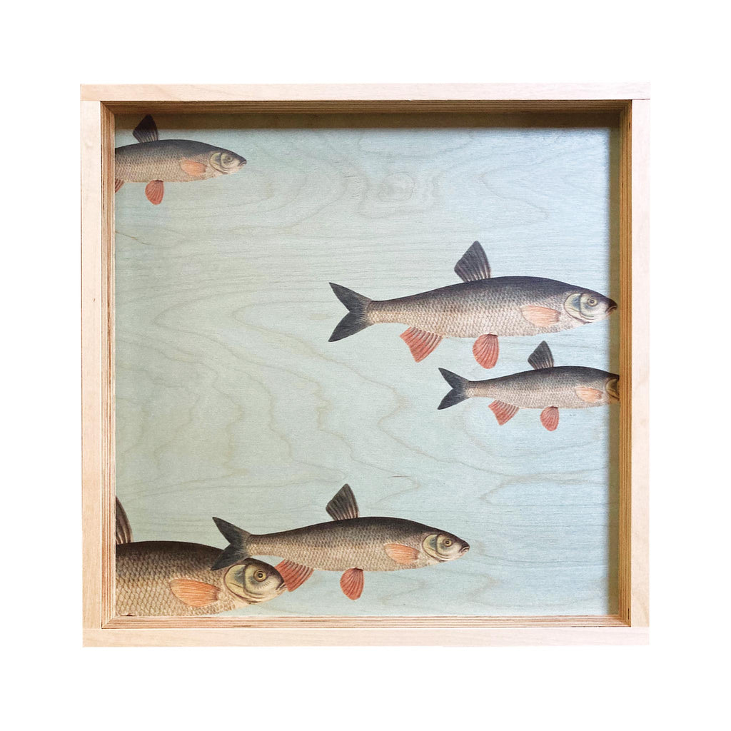 LAMOU Baltic Birch Printed Serving Tray - School of Fish