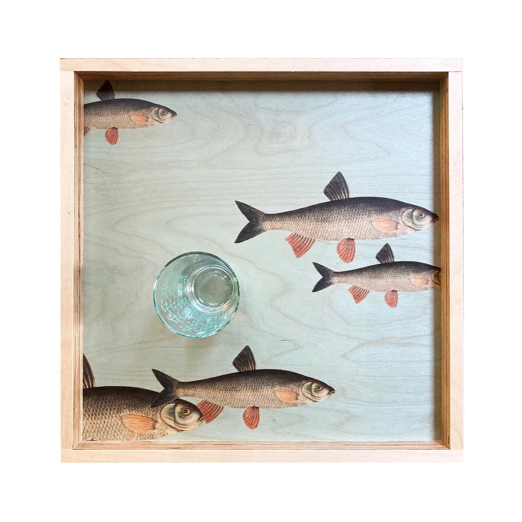 LAMOU Baltic Birch Printed Serving Tray - School of Fish