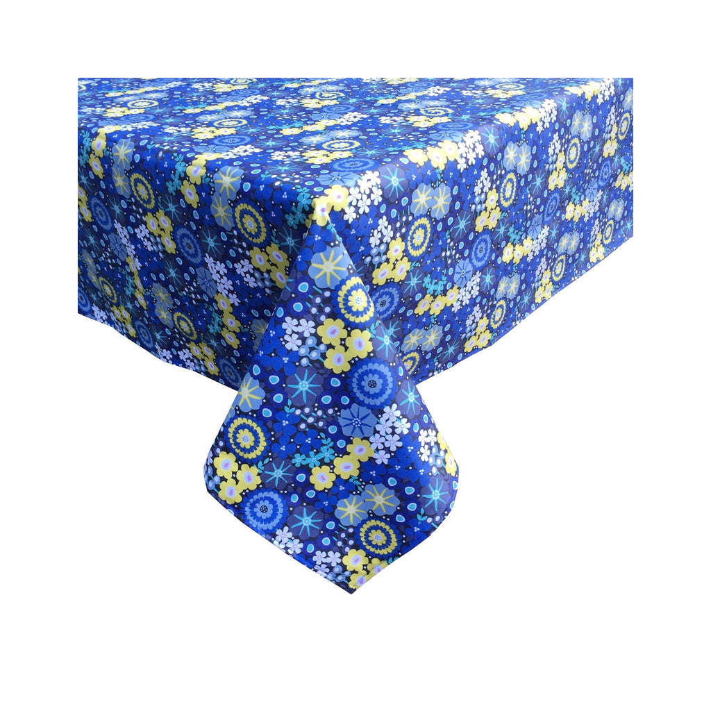 Laminated Cotton Tablecloth - 54" Square - Ravenna Blue