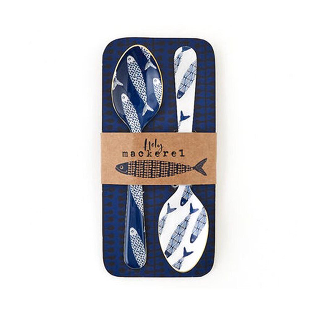 School of Fish Enamel Spoons Set of 2