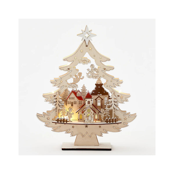 LED Village Scene within Christmas Tree