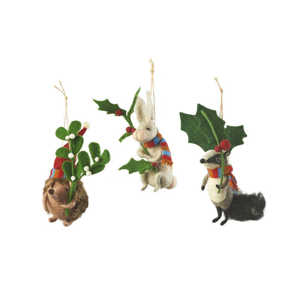 Handcrafted Felt Ornaments - Woodland Animals