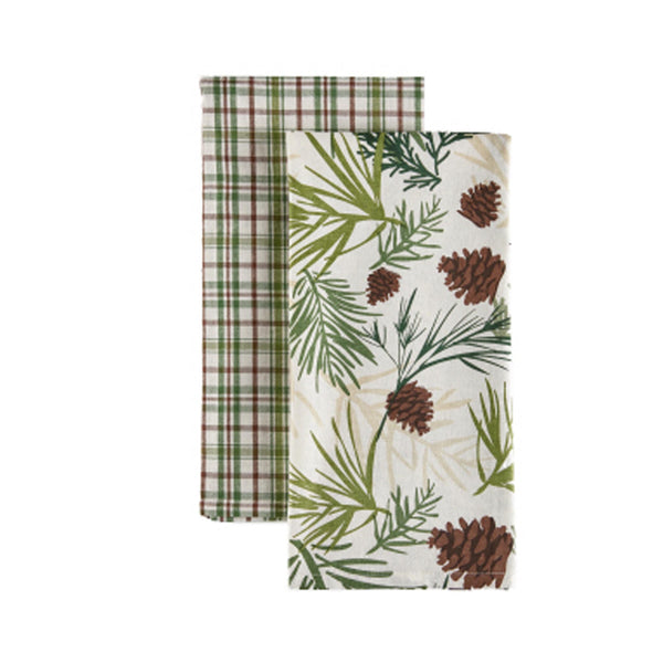 Pinecone & Sprig Dish Towel Set of 2