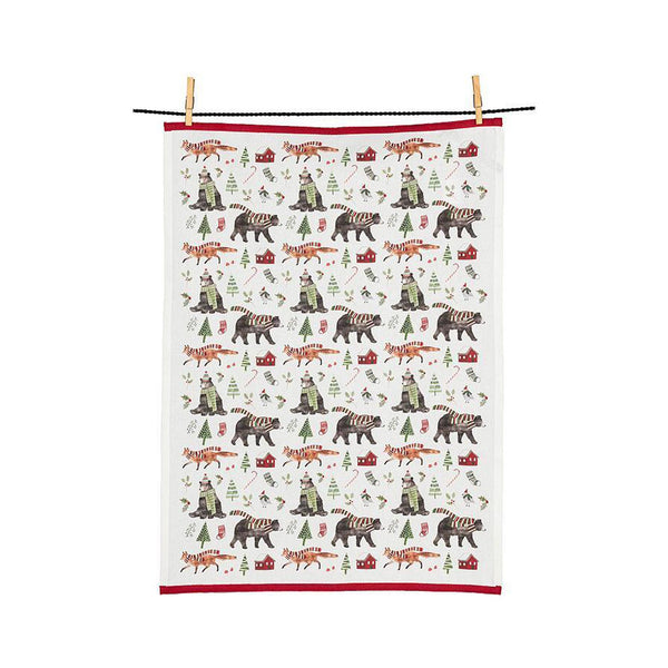 Woodland Animals Tea Towel