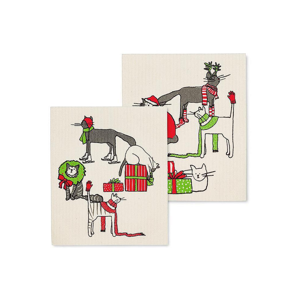 Swedish Dishcloth Sets - Holiday Cats