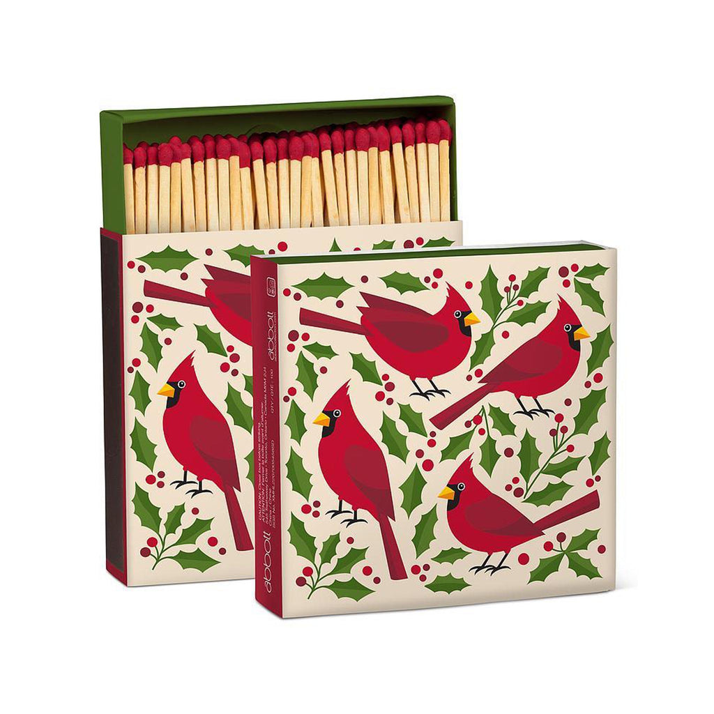 Cardinals & Holly Square Matchbox