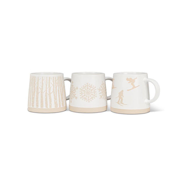 Wide Base Mugs - Winter White
