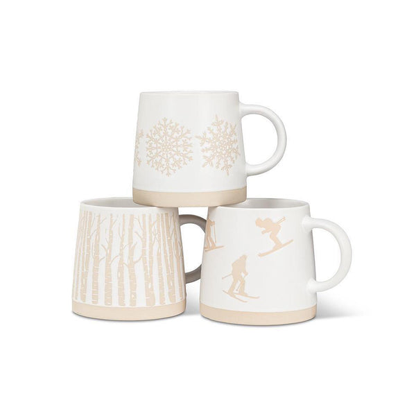 Wide Base Mugs - Winter White