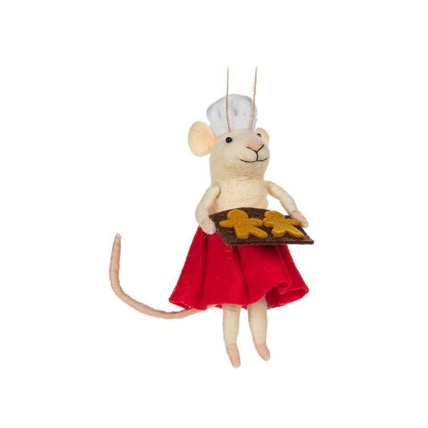 Felt Mouse Ornament - Baker