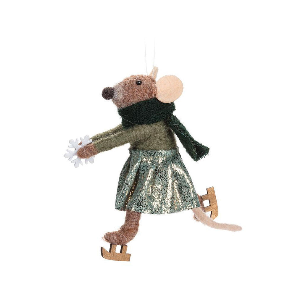 Felt Mouse Ornament - Skater