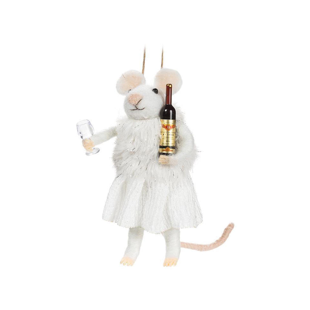 Felt Mouse Ornament - Wine