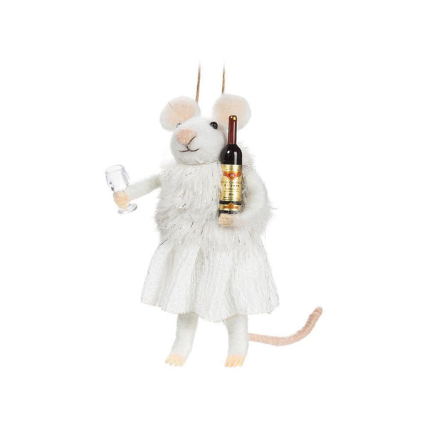 Felt Mouse Ornament - Wine