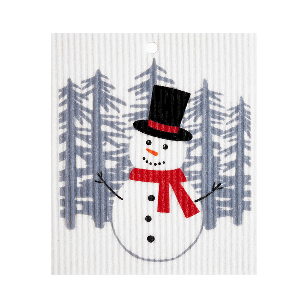 Swedish Dishcloths - Winter Imagery - Snowman with Top Hat