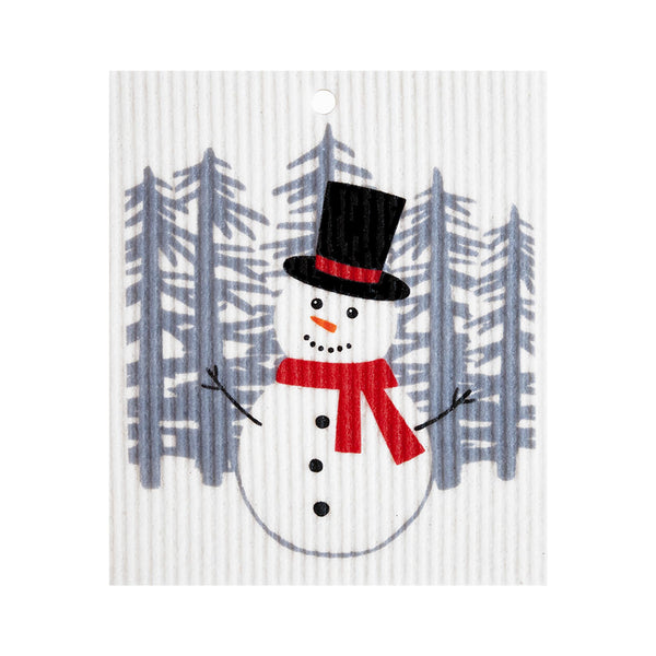 Swedish Dishcloths - Winter Imagery - Snowman with Top Hat
