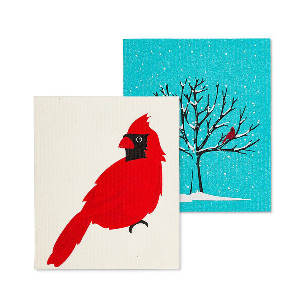 Swedish Dishcloth Sets - Holiday - Cardinal & Tree