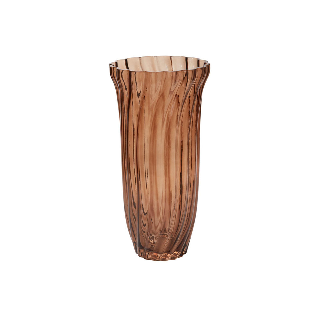 Chanterelle Ribbed Glass Vase