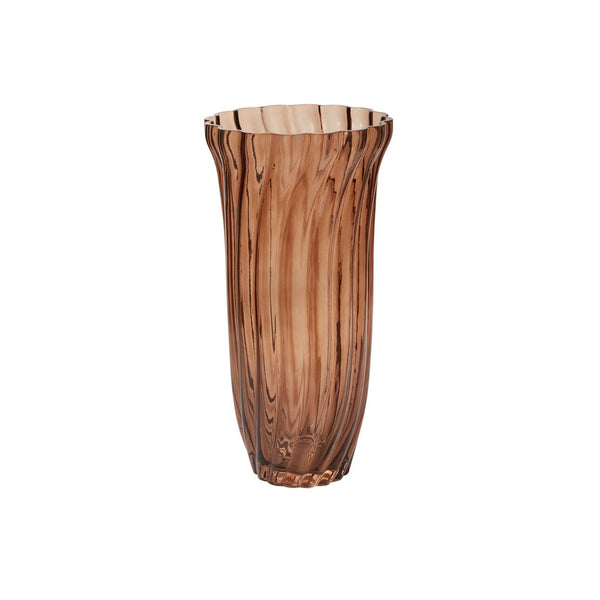 Chanterelle Ribbed Glass Vase