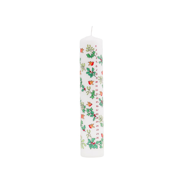 Holly & Ivy Advent Pillar Candle