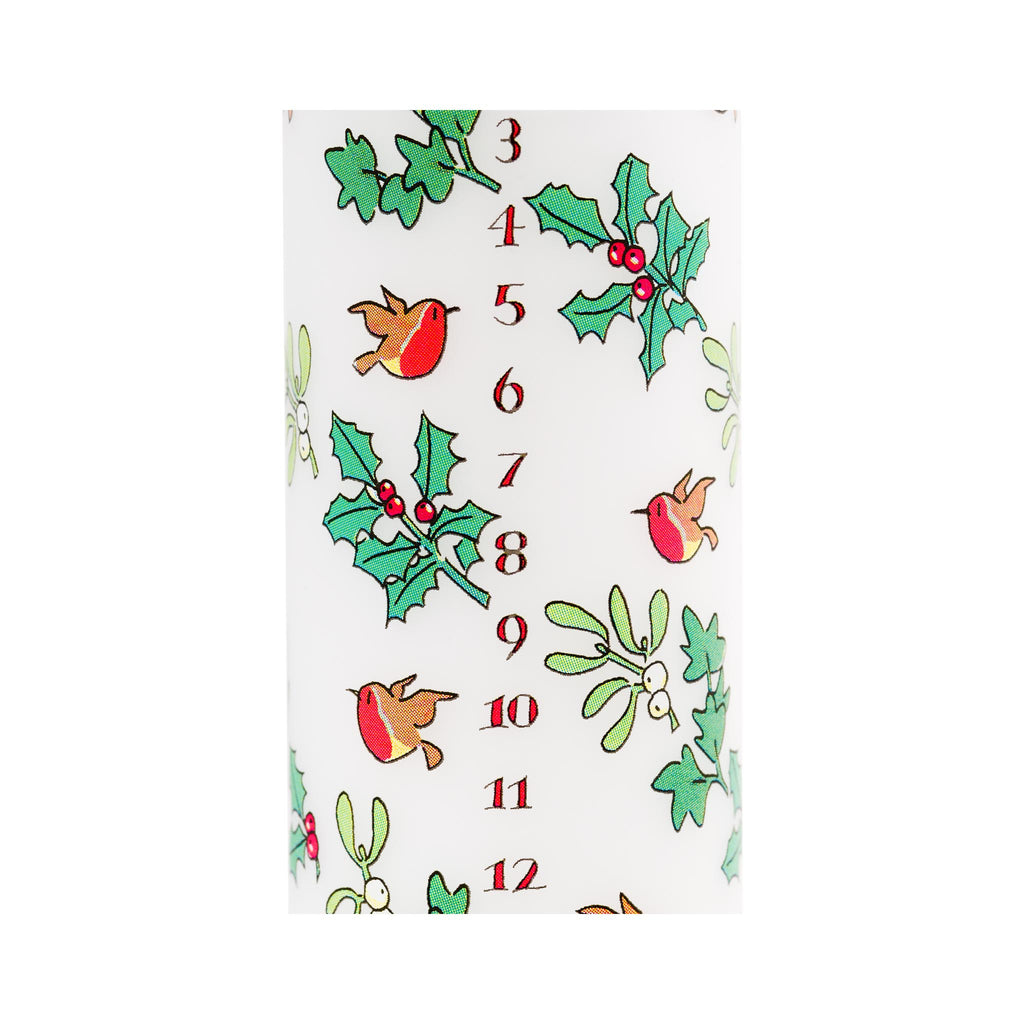Holly & Ivy Advent Pillar Candle