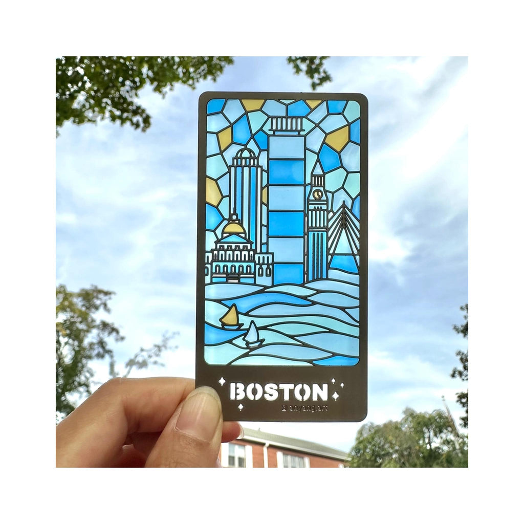Boston Skyline Stained Glass Bookmark