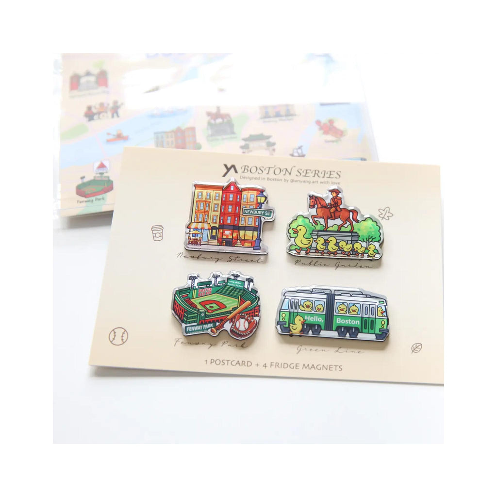 Boston Icons Magnets & Postcard Set