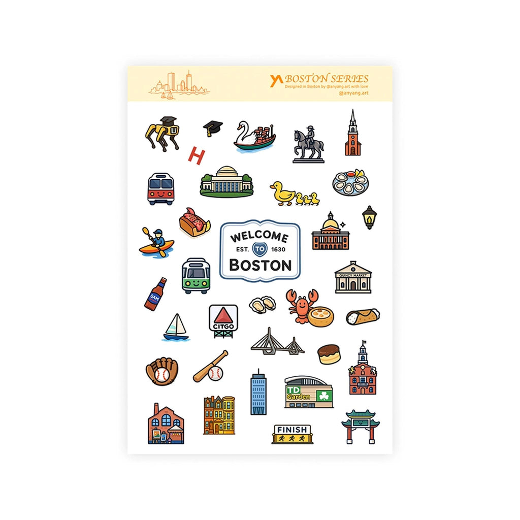 Boston Vinyl Sticker Sheet