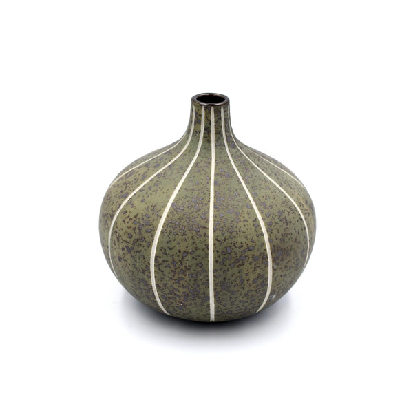 Porcelain Congo Tiny Bulb Vases -Large- Olive Green