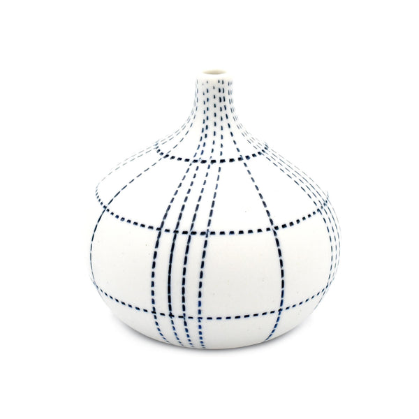 Porcelain Congo Tiny Bulb Vases - Small - Gridlines