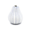 Gugu Pear Bud Vase - White with Blue Dashes