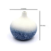 Porcelain Congo Tiny Bulb Vases -Large- Blue & White Textured - dimensions