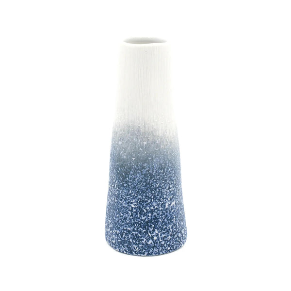 Koza Vase - Blue & White Textured- Small