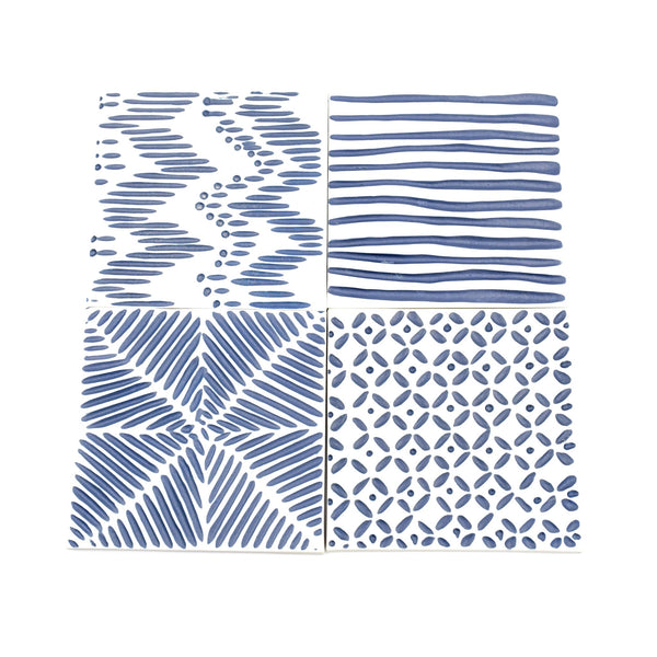 Rhythm & Blue Textured Coaster Set of 4