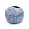 Pebble Mini Vase - Large - White with Blue Cells