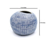 Pebble Mini Vase - Large - White with Blue Cells - dimensions