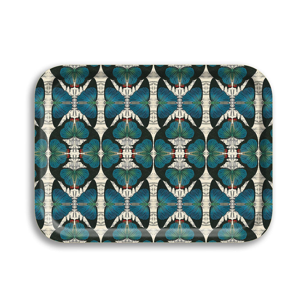 Birch Wood Tray - Small - Blue Butterfly