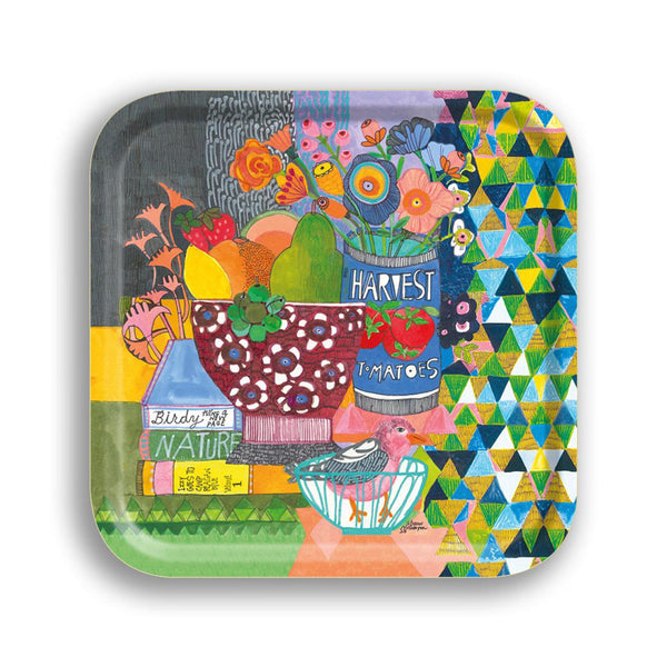 Birch Wood Tray - Square - Tomatoes