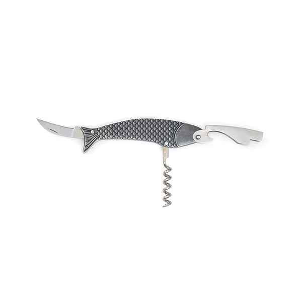 Fish-Shaped Corkscrew & Knife - Textured